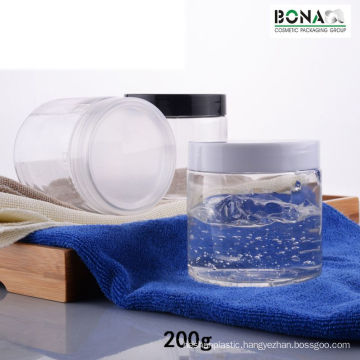 200ml Pet Clear Jar with Plastic Screw on Cap